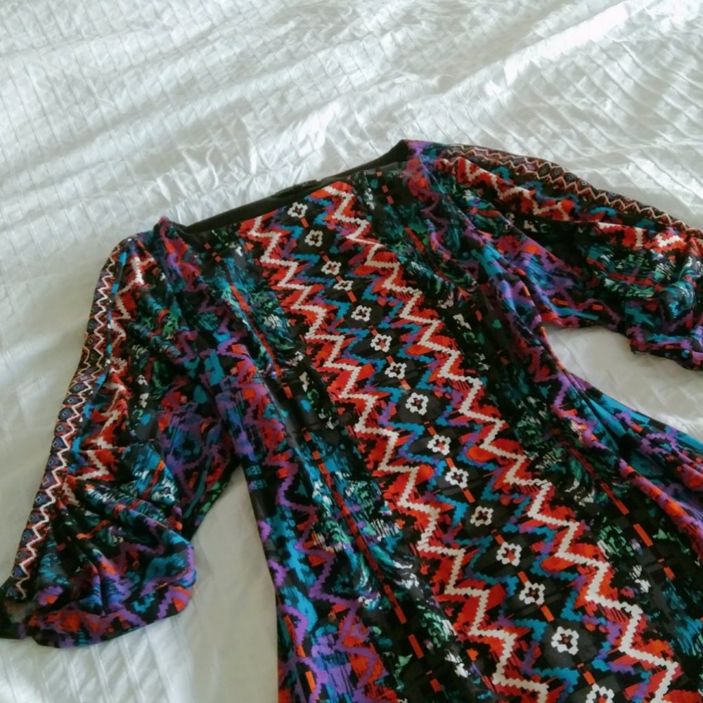 Laundry Multicolor Pattern Mid Sleeve Dress